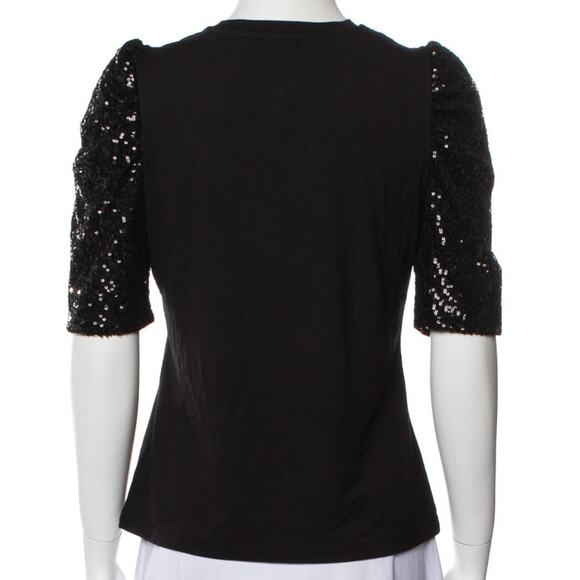 NWT RACHEL ZOE Crew Neck Short Sleeve Sequin Blouse, Small - Picture 3 of 7